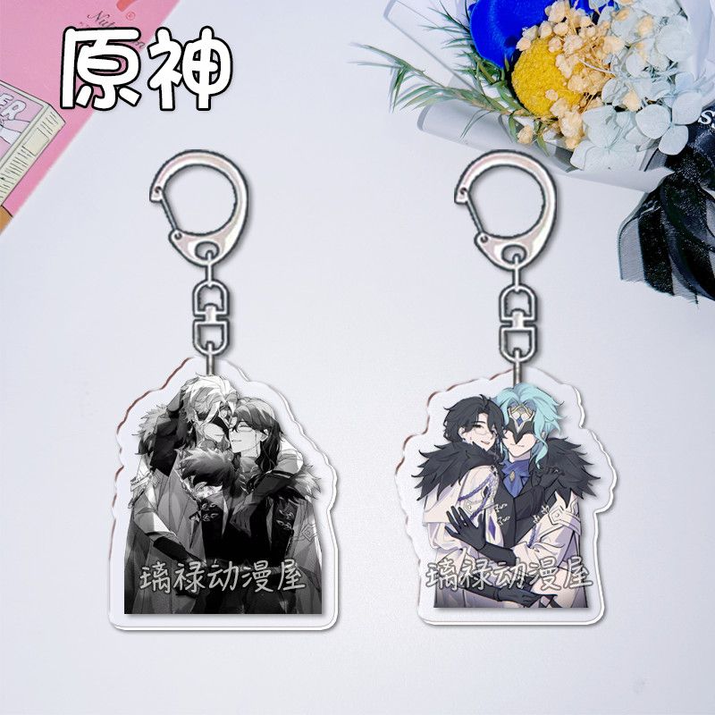 Women'S Anime Accessories - 2 قطعة سلسلة مفاتيح جينشين إمباكت