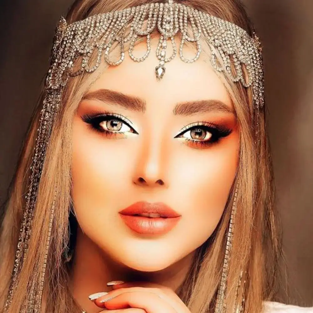 Women Accessories India - سلسلة رأس بشراشيب من حجر الراين