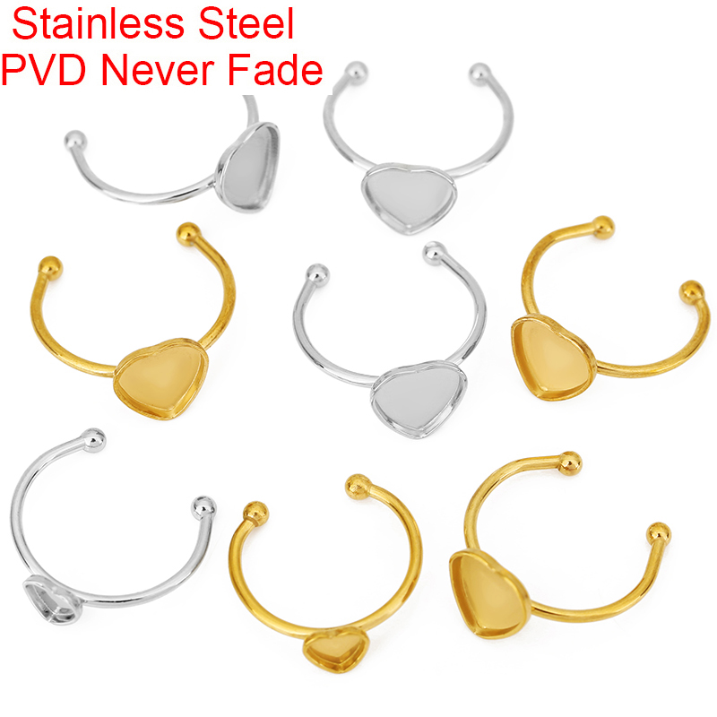 5 قطع من قواعد خواتم القلب الم - مراجعة Ring Set Adjustable وسعره
