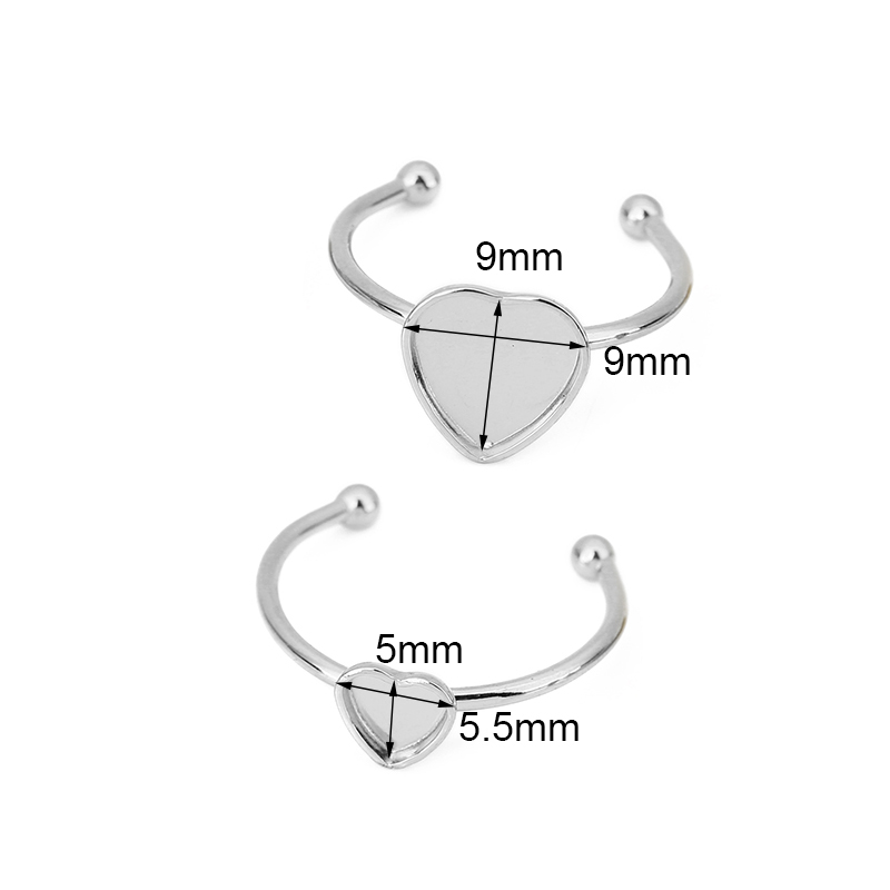 5 قطع من قواعد خواتم القلب الم - مراجعة Ring Set Adjustable وسعره
