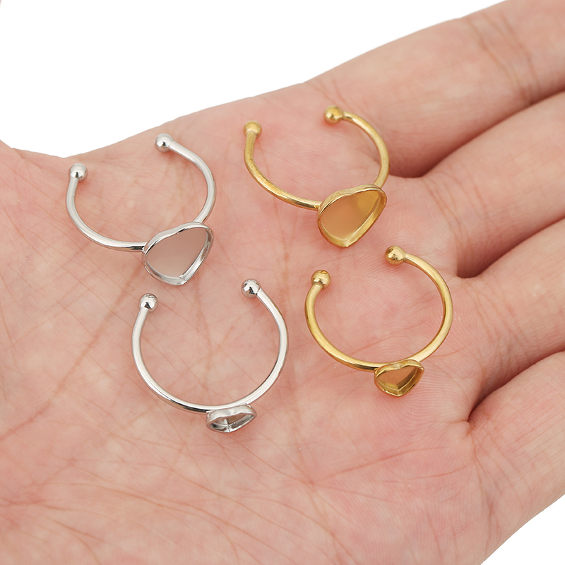 5 قطع من قواعد خواتم القلب الم - مراجعة Ring Set Adjustable وسعره